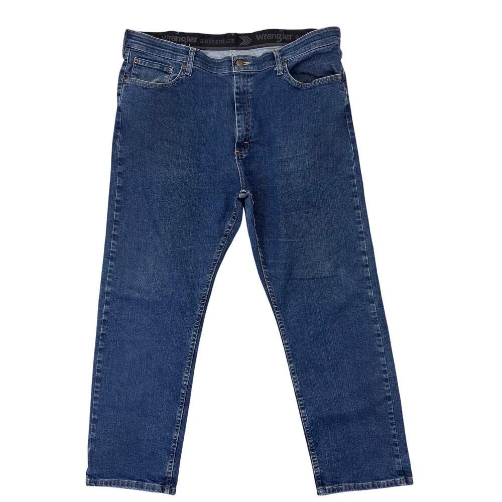 Wrangler Authentics Men’s 36x28 Blue Stretch Jeans Loose Straight